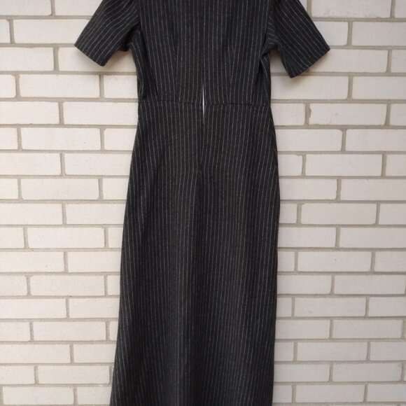 Amish Mennonite Cape Dress 34" Bust 29" Waist Handmade Gray Wool Pinstripe - Picture 9 of 10